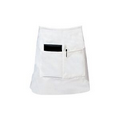 E28 White Half Bistro Apron w/ Divided Pocket (19"x28")